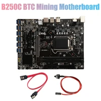 b250c btc mining motherboard with sata cable switch cable 12xpcie to usb3 0 gpu slot lga1151 support ddr4 dimm ram