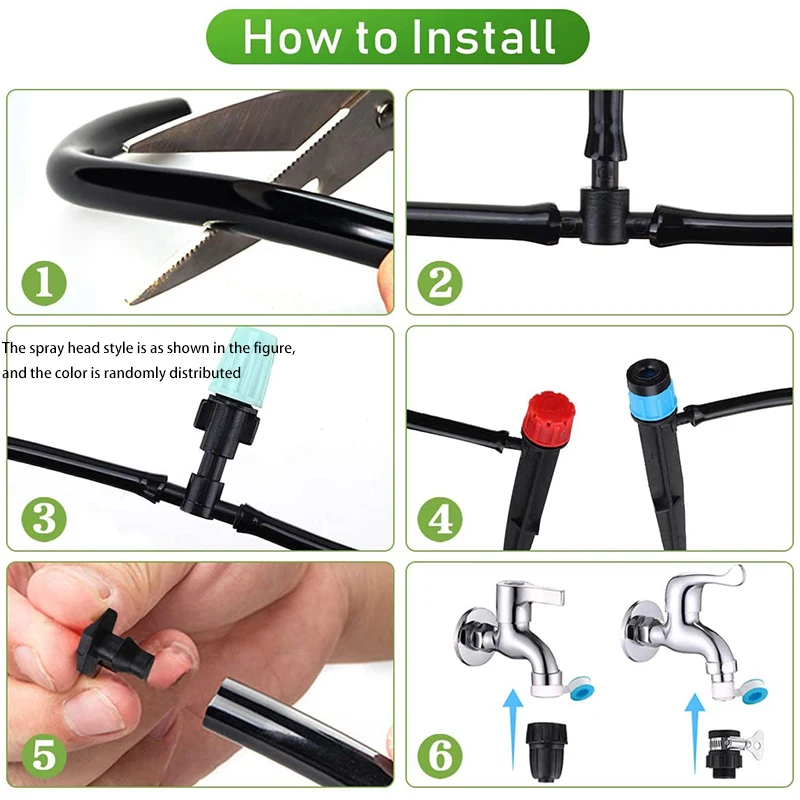 

Mini Drip Irrigation Kit Garden Irrigation System Misting Cooling System for Greenhouse/Lawn with Adjustable Sprinkler