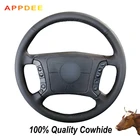 APPDEE прошитый вручную черный чехол рулевого колеса автомобиля из натуральной кожи для BMW E46 318i 325i E39 E53 X5 автомобильный Стайлинг
