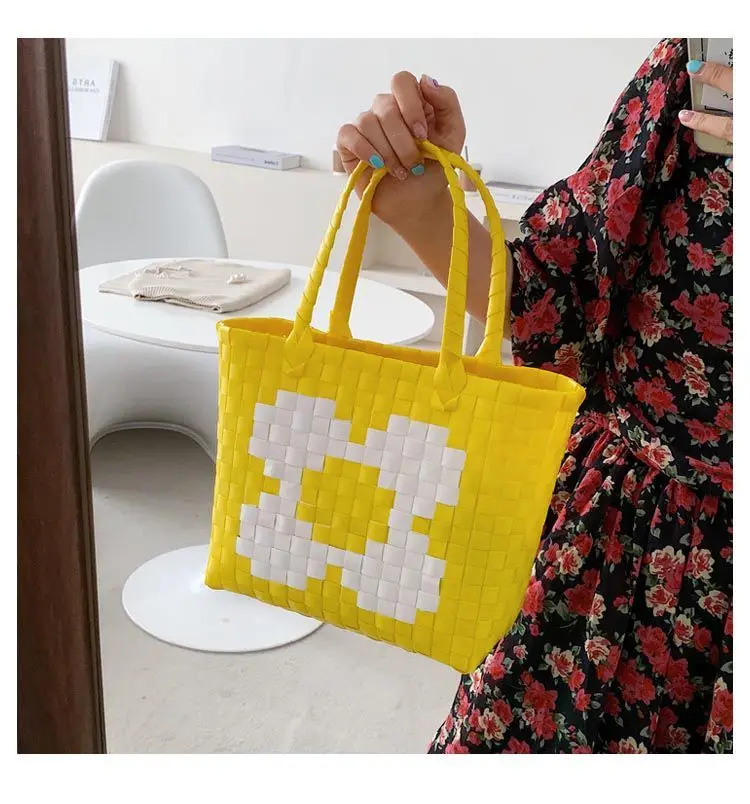 

Женская плетеная Сумка из ротанга, маленькая пляжная Плетеная соломенная сумка ручной работы из ротанга с цветами, лето 2021