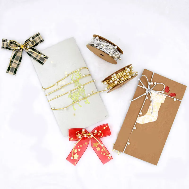 Рождественская имитация жемчуга атласная лента креативная елка Сделай Сам С