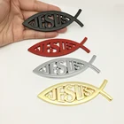 3D Металл Иисус Рыба символ логотип наклейка значок для автомобиля эмблема хвостовая часть наклейка автомобиль Стайлинг