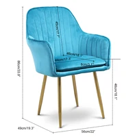 modern lounge chair dining side chairs velvet upholstered armchair blue