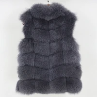 Luxury Winter Jacket Women Stand Collar 2020 New Real Fur Vest Coat Natural Big Fluffy Fox Fur Outerwear Streetwear Thick Warm