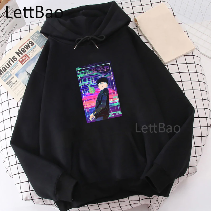 

Anime Hoodies Mob Psycho 100 Harajuku Aesthetics Funny Manga Cartoon Print Streetwear Tops Long Sleeve Hooded Sweatshirts Unisex