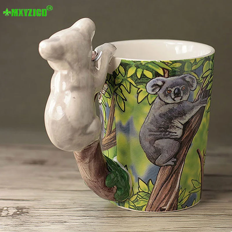 Керамическая чайная чашка с изображением слона попугая студенческий чайный