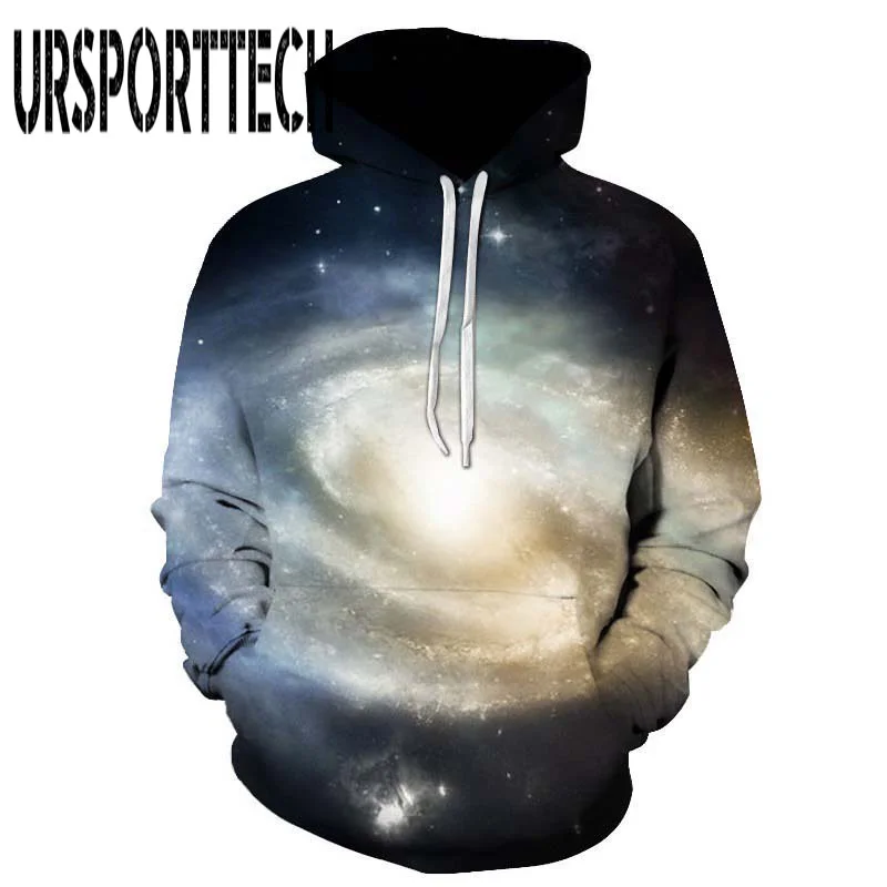 picture color URSPORTTECH популярные модные повседневные мужские и женские 3D толстовки с принтом молочного космоса галактика толстовки с капюшоном унисекс Топы оптом размера плюс - Цвет: picture color