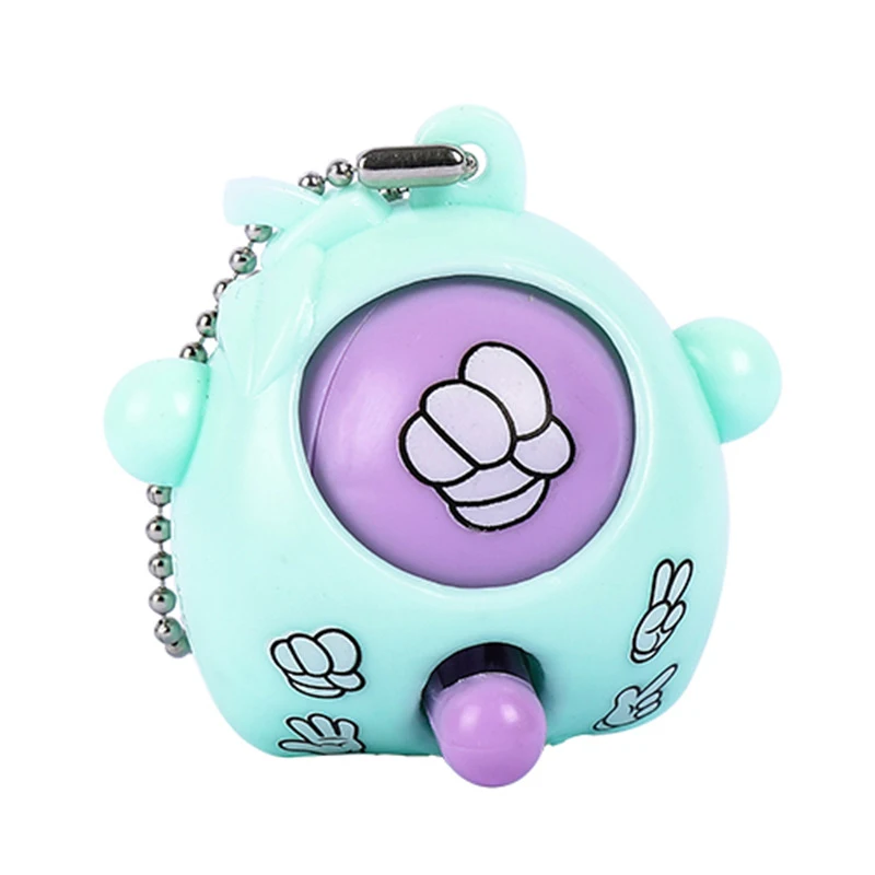 

1pcs Family Game Rock Paper Scissors Play Toy Finger-guessing Keychain Mora Device Key Ring Round Egg Creative Interactive Toy