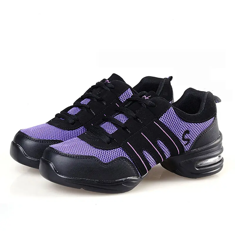 760 Black purple Размеры 28-42; обувь для джазовых танцев; женские Танцевальные Кроссовки; легкая дышащая женская танцевальная обувь; Современная женская спортивная обувь - Цвет: 760 Black purple