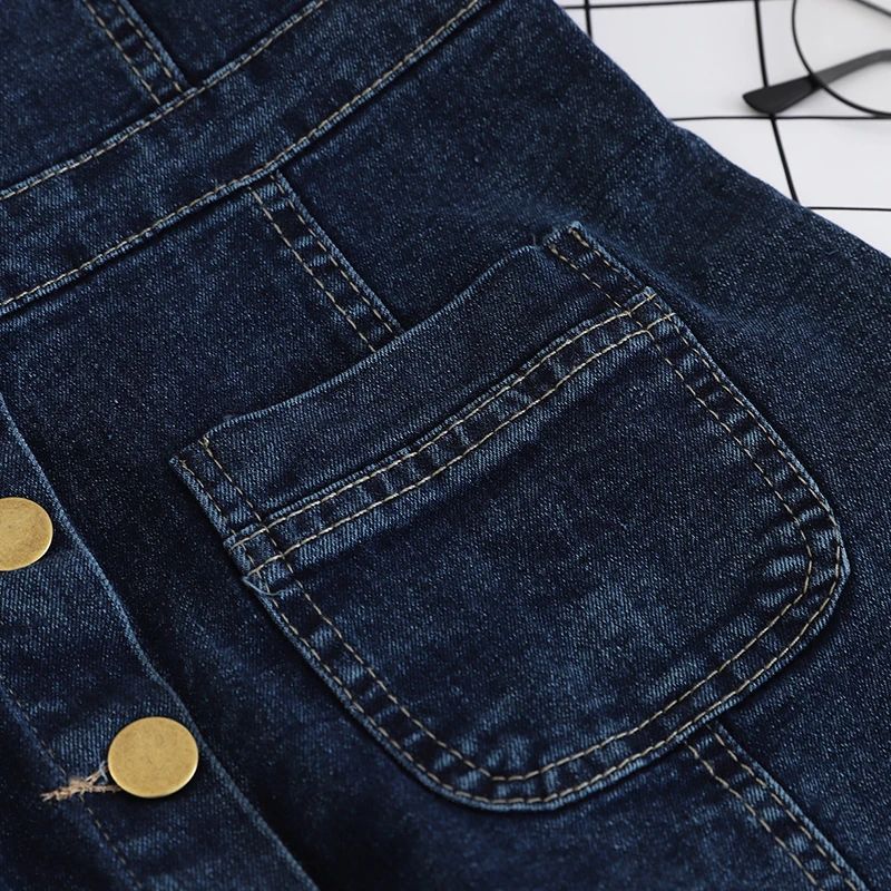 Gagarich женское платье модное джинсовое на бретелях без рукавов с пуговицами