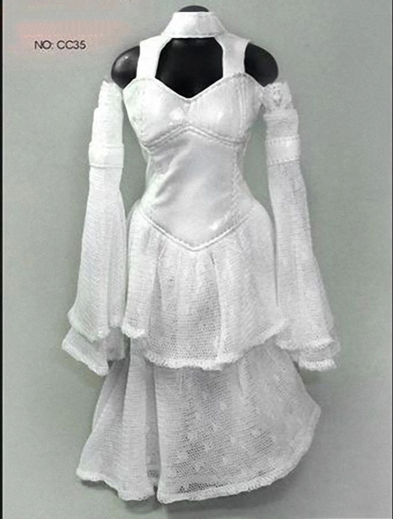 

1/6 Scale Women's White Wedding Dress Models for 12''Figures Bodies Accessories DIY