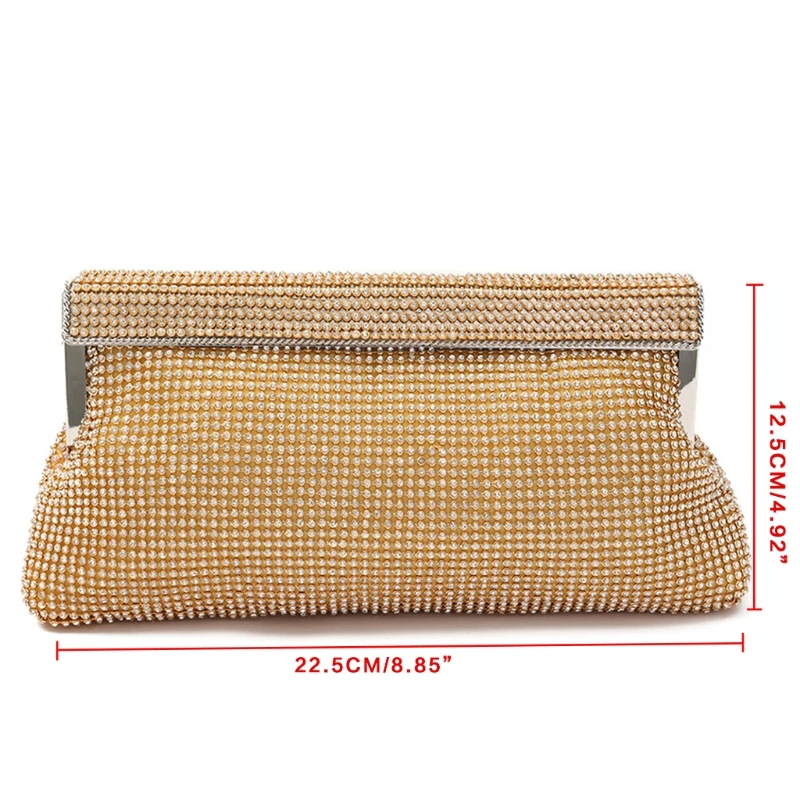 

066F Womens Dinner Evening Handbag Rhinestone Banquet Clutch Purse Crystal Messenger Bag Wedding Party Prom Crossbody Bag