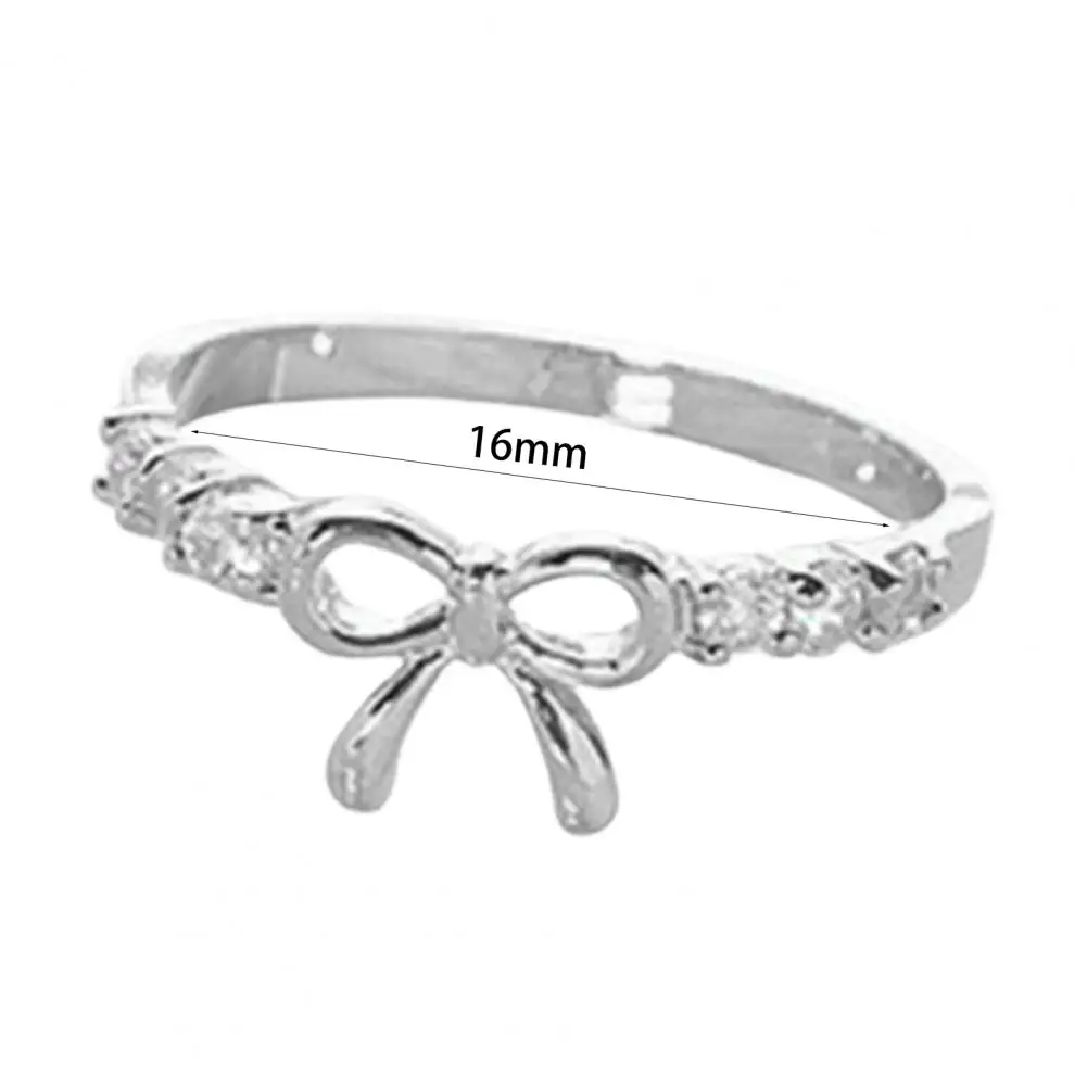 

Fashion Women Ring Simple Classic Elegant Rhinestone Engagement Rings Bowknot Band Wedding Bridal Finger Ring Women's jewelry