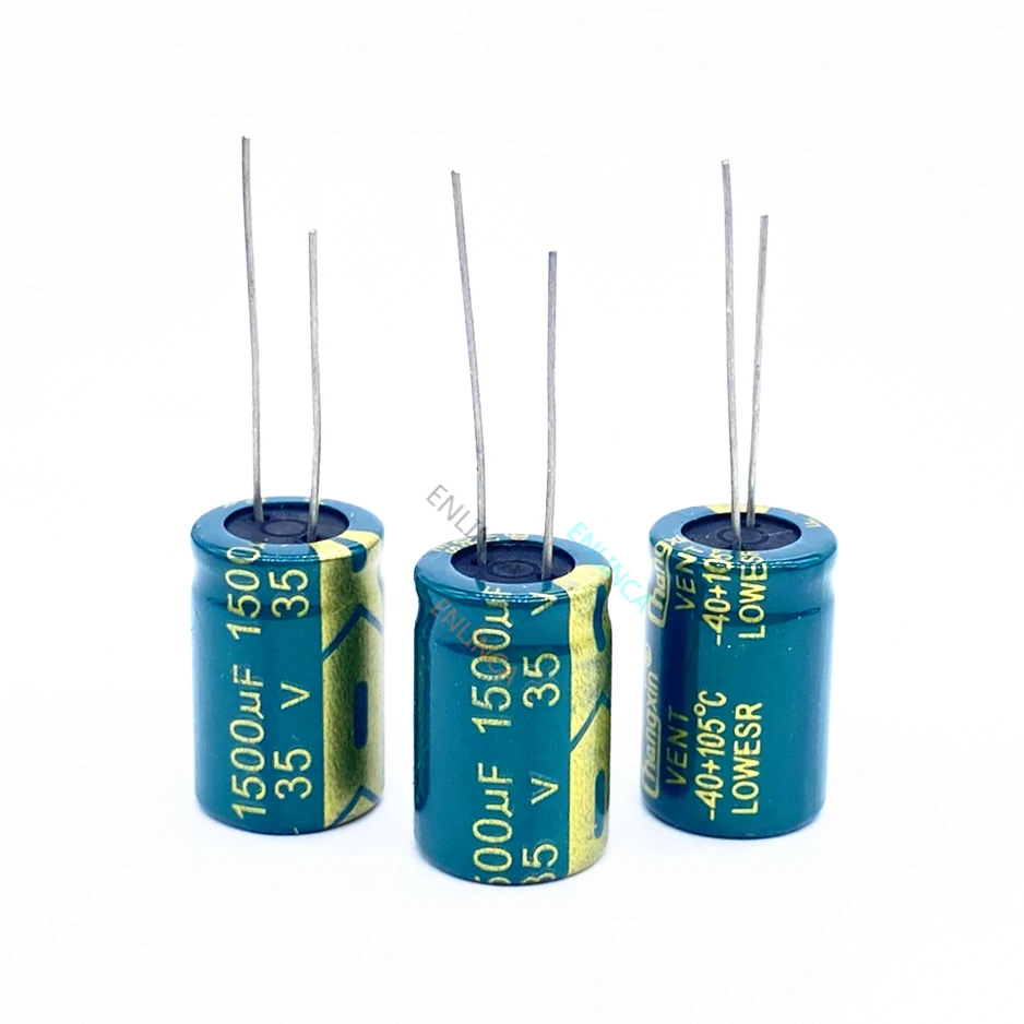 

6pcs/lot T21 Low ESR/Impedance high frequency 35v 1500UF aluminum electrolytic capacitor size 13*25 1500UF35V 20%