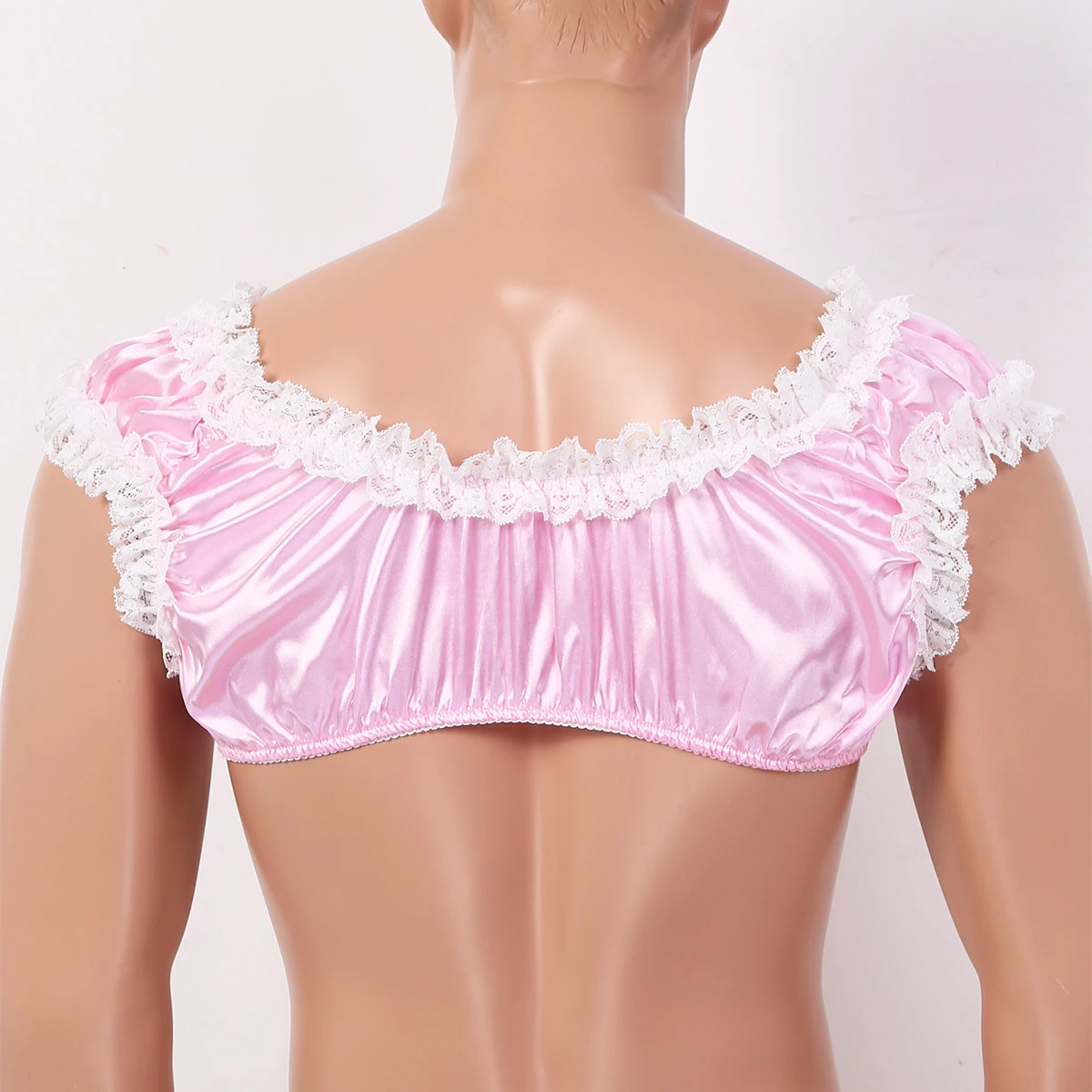 Мужской бюстгальтер для переодевания без косточек гладкое атласное нижнее белье