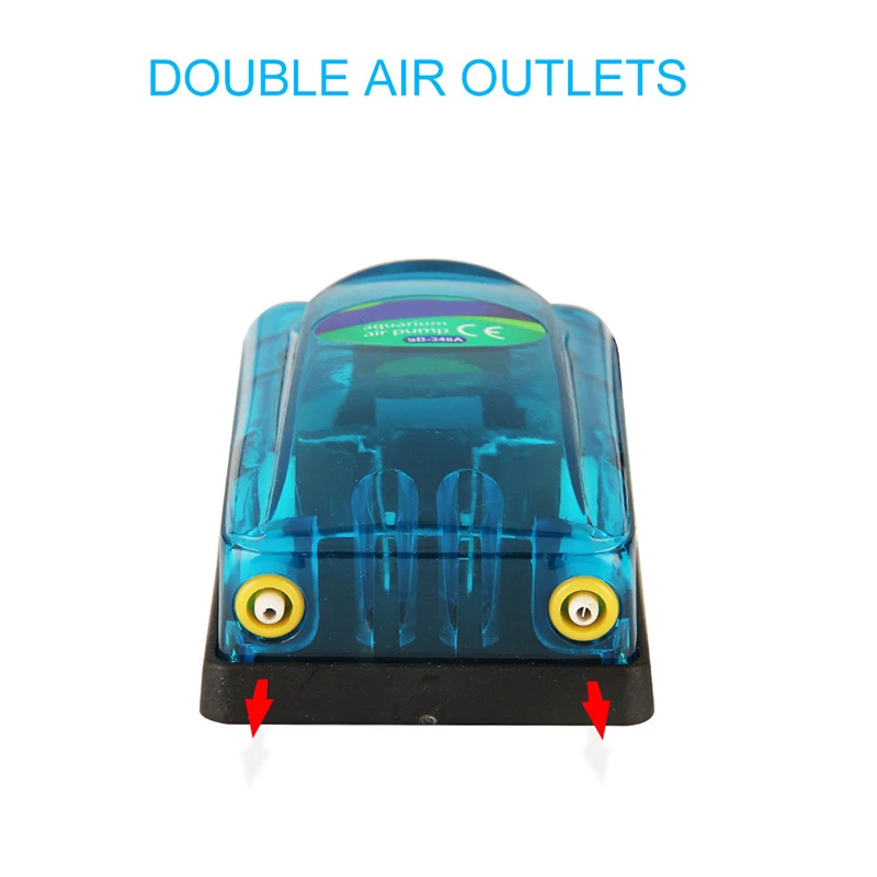 

Aquarium Fish Oxygen Air Pump Single/Double Outlet Transparent Mute with Antiskid Foot SB-348A SB-248A LKS99