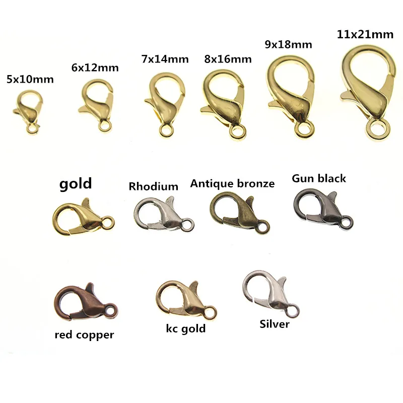 Металлические застежки для ювелирных изделий серебристые черные