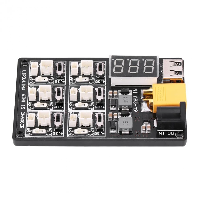 6In1 LiPo Charging Board 1S Battery Charger RC Accessory with USB Interface | Электроника