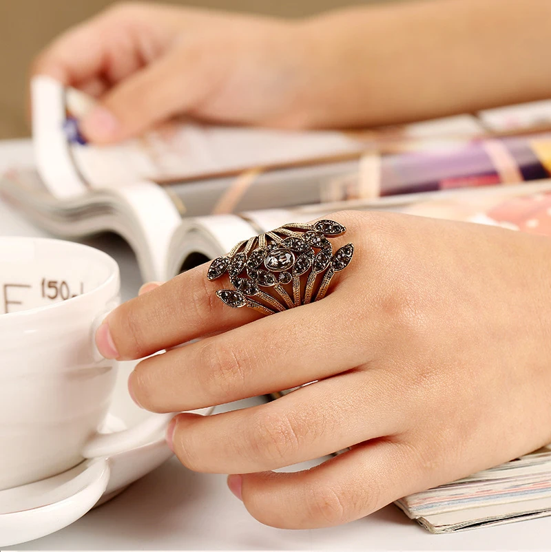 Новое модное геометрическое кольцо в стиле ретро очаровательное Винтажное с