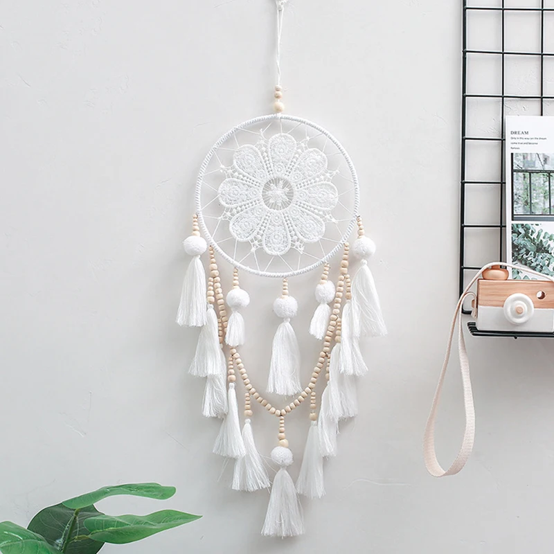 

White Dream Catcher Ornaments Home Wall Hanging Pendant Party Wedding Decoration