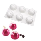 Форма тыквы силиконовая формы для мусса, 6 отверстий, для изготовления шариков на Хэллоуин