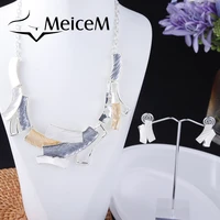 meicem necklace 2021 hot jewelry party gift women statement choker for girls female enamel geometric pendant accessories