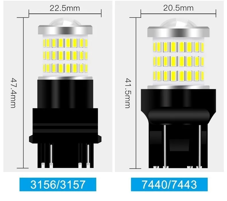 1 шт. 1156 BA15S P21W 1157 3156 3157 7440 7443 светодиодный BAY15D BAU15S PY21W лампа T20 W21W светодиодный лампы сигнала поворота светильник Автомобильные стояночные огни