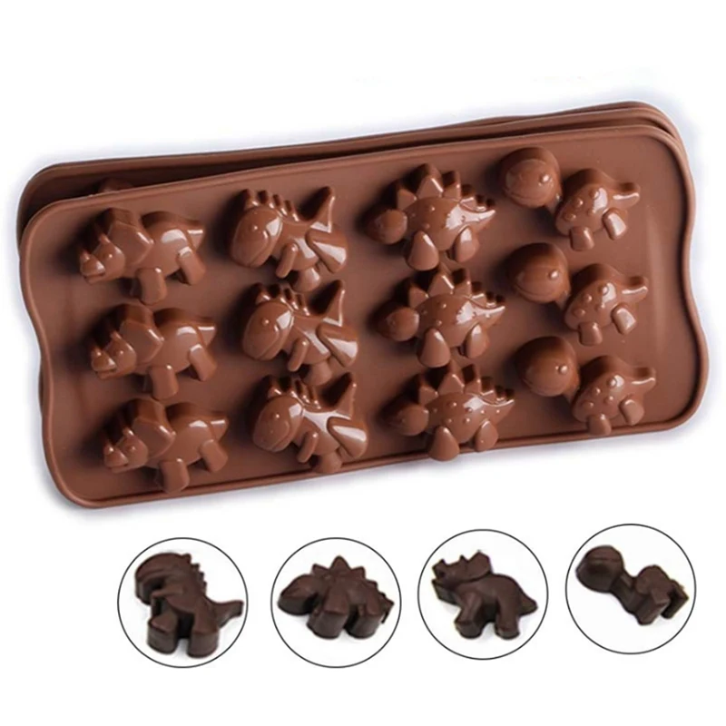 Лидер продаж 3D силиконовая форма в виде милых животных динозавров для украшения