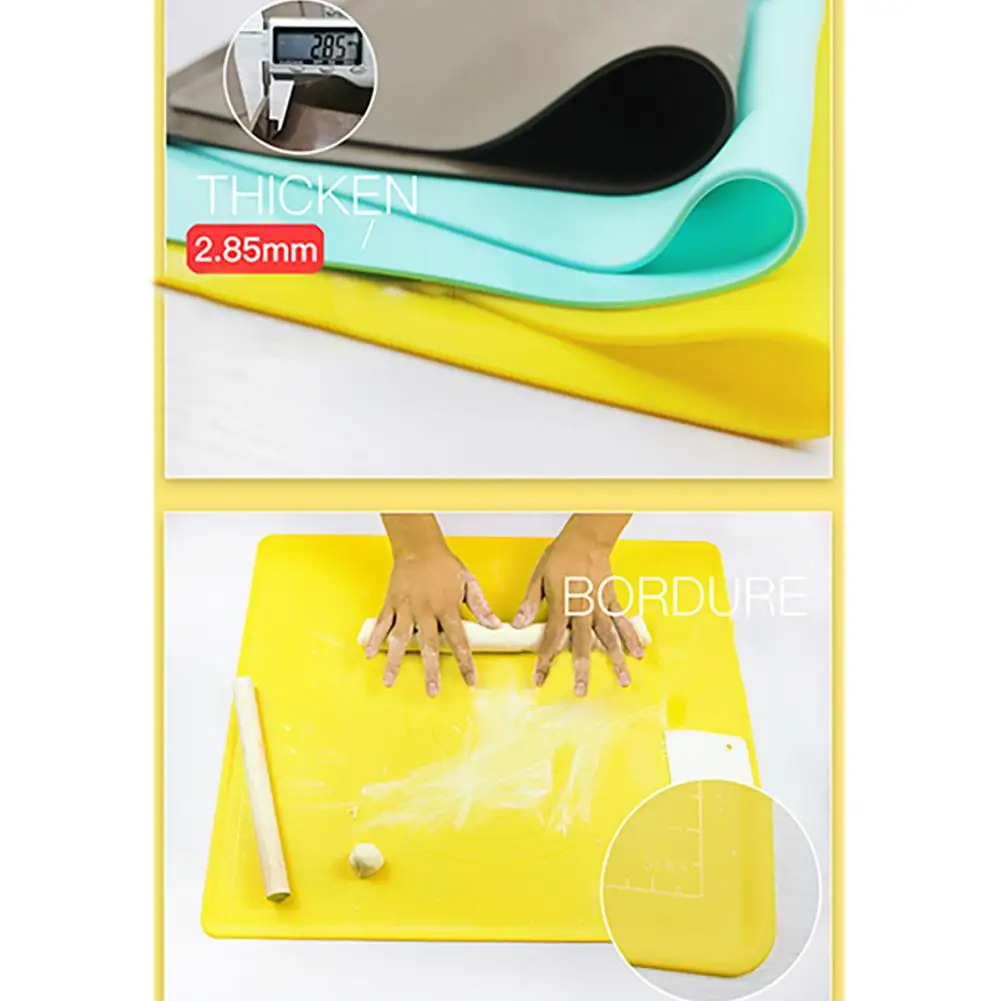 Силиконовый коврик для замеса теста толстая разделочная доска большого размера