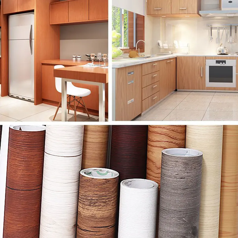 Самоклеящиеся бумажные обои водонепроницаемые под дерево для дверей кабинета