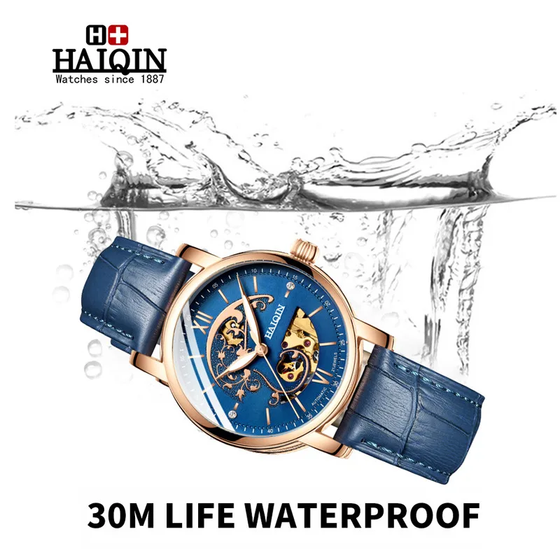 Женские наручные часы HAIQIN брендовые Роскошные автоматические механические под