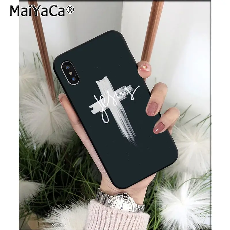 Мягкий чехол для телефона MaiYaCa Jesus Christ Cross God Bless You из ТПУ iPhone X XS MAX 6 6S 7 7plus 8 8Plus 5 5S XR 11