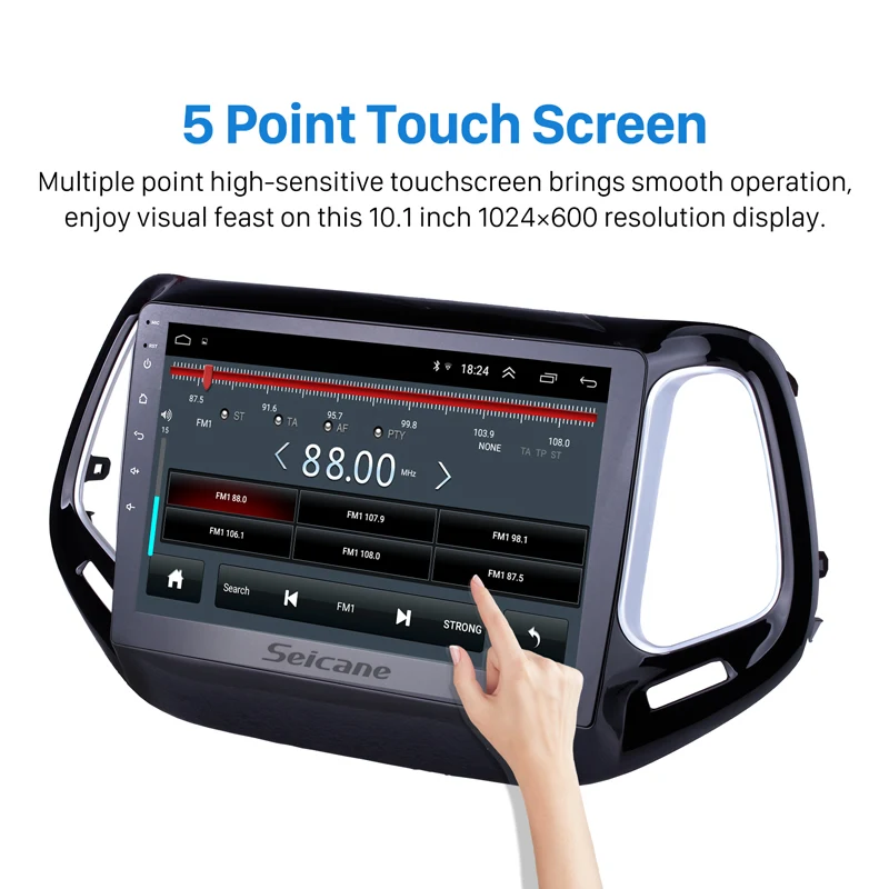 Seicane Car Radio 10.1&quot HD Android 9.0 GPS For Jeep Compass 2017 Touchscreen Multimedia Player Head Unit Support DVR RDS OBD2 |