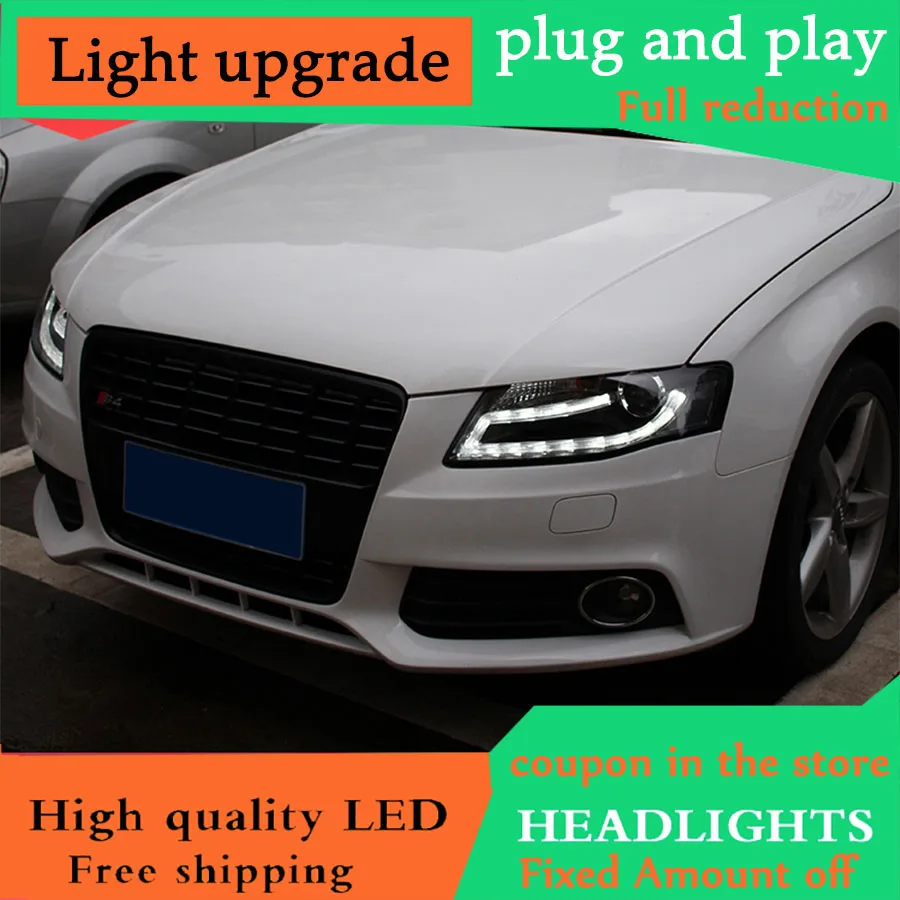 DY_L автомобильный Стайлинг для Audi A4 B8 фары 2009 2010 2011 2012 Светодиодный фонарь A4L светодиодный DRL Биксеноновые линзы Высокий Низкий Луч парковки