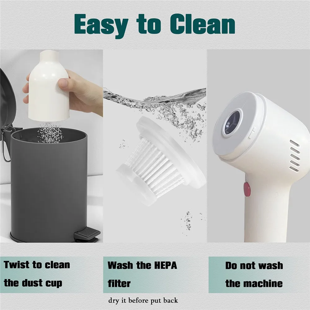 

Portable Car Vacuum Cleaner Wireless Rechargeable Handheld Automatic Vacuum Cleaner 8000pa High Suction Power Built-in Battrery