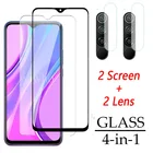 Защитное стекло 4 в 1 для Xiaomi Redmi 9 9a 9c Note 9s 9 Pro 9Pro Max, пленка для экрана, закаленное стекло для объектива камеры Xiomi 9 A C S