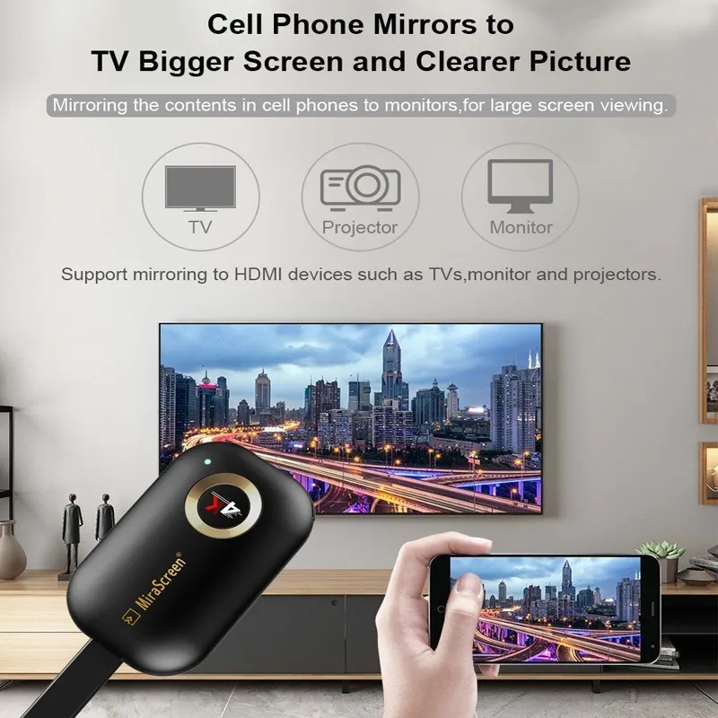 mirascreen 2 4g 5g 4k tv stick wifi display adapter receiver mirror share screen wireless airmirror airplay miracast phone to tv free global shipping