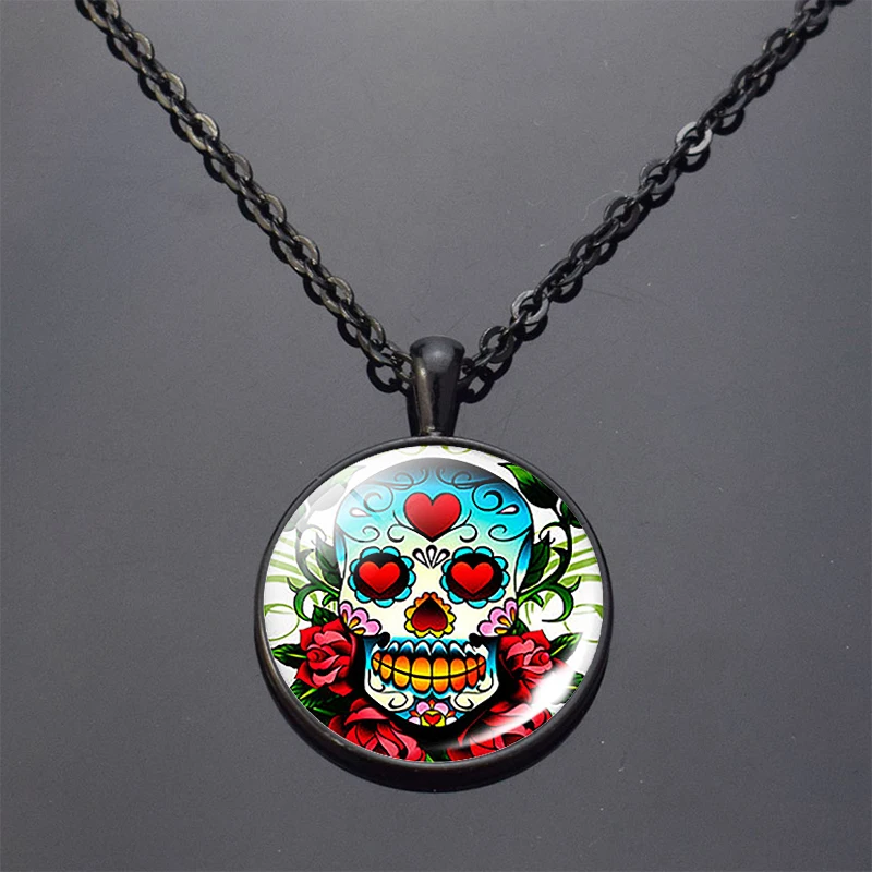 Стеклянная подвеска День мертвых для мужчин и женщин|Подвески| |