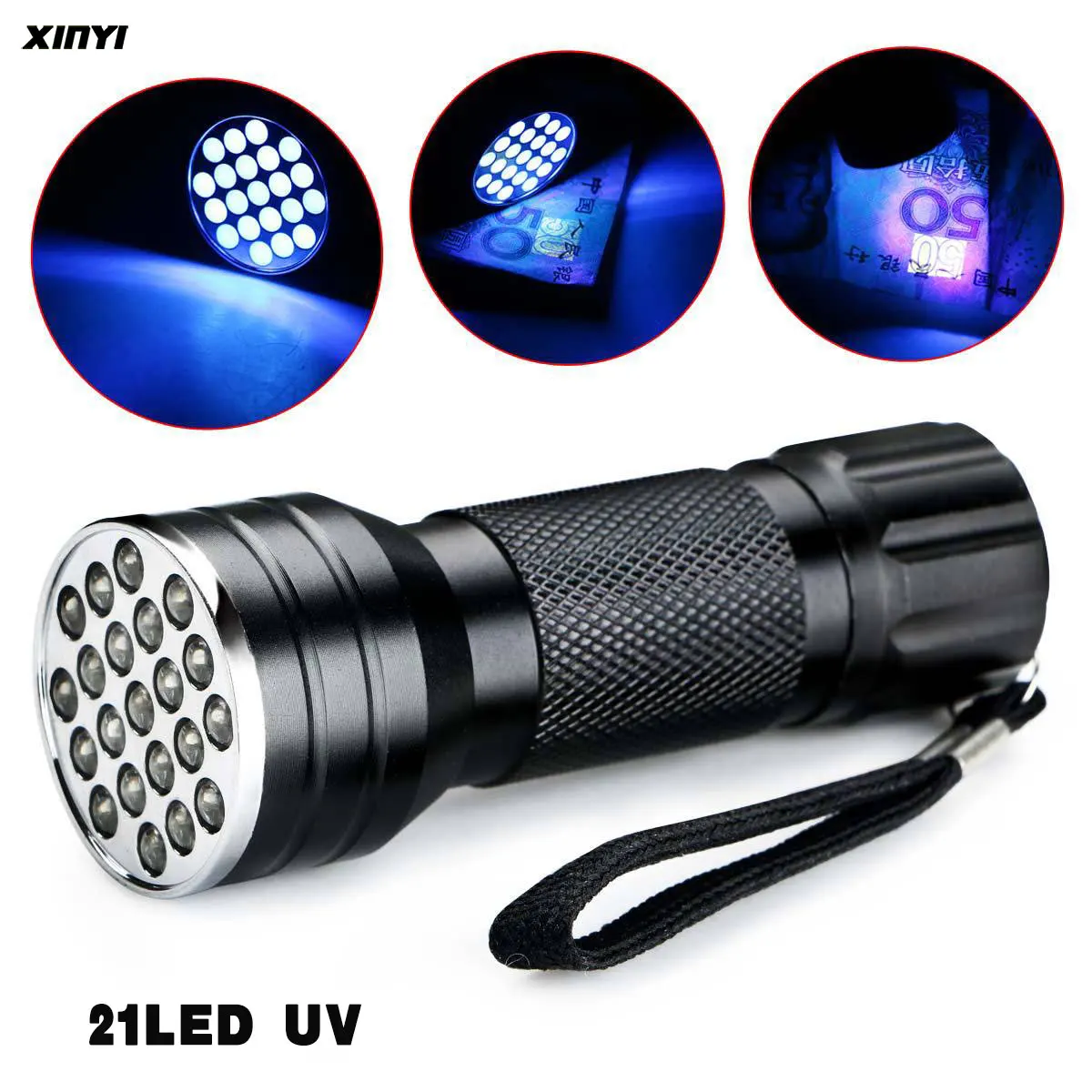 

MINI HandheldUV Flashlight 21LED 12LED UV Light 395-400nm LED UV Flashlights linterna torch Ultraviolet Black Light lamp