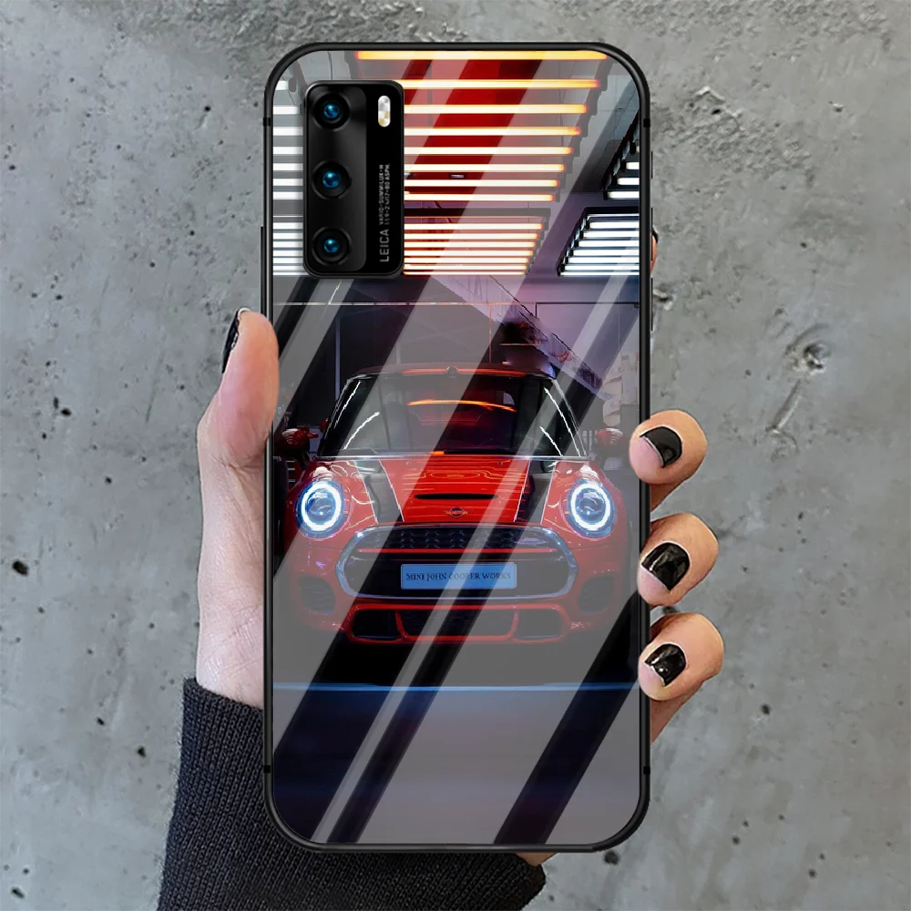 

Mini Cooper Phone Tempered Glass Case Cover For Huawei P Nova Mate 5T 20 30 40 Pro Lite Smart 2019 2021 Shell Coque Prime Cover