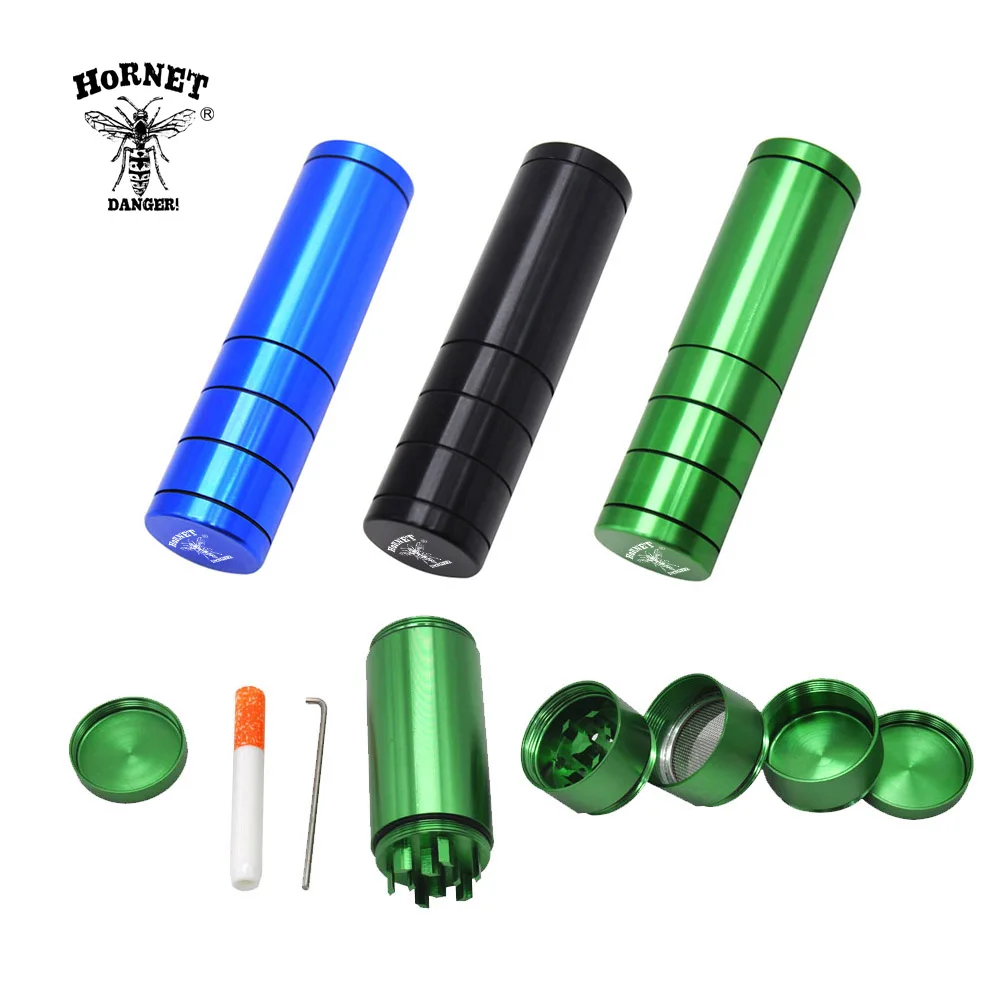

HORNET Aluminum Herb Grinder Metal Tobacco Grinder for Crusher+One Hitter Dugout Smoking Pipe Grinder for Smoking