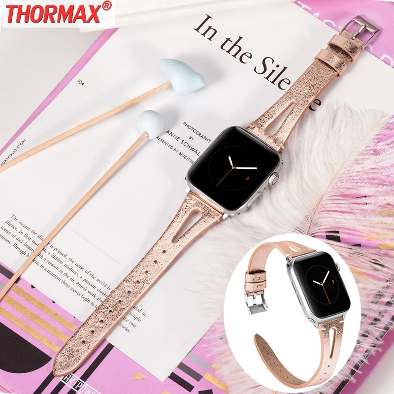Кожаный ремешок для Apple Watch 5 4 3 38/42 мм женские сменные ремешки iWatch элегантный