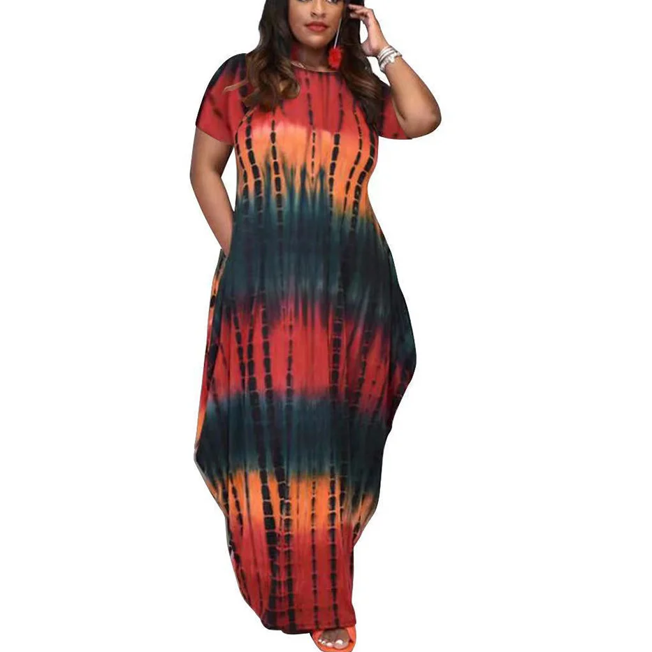 Женское длинное платье Дашики с принтом в африканском стиле лето XL-4XL |