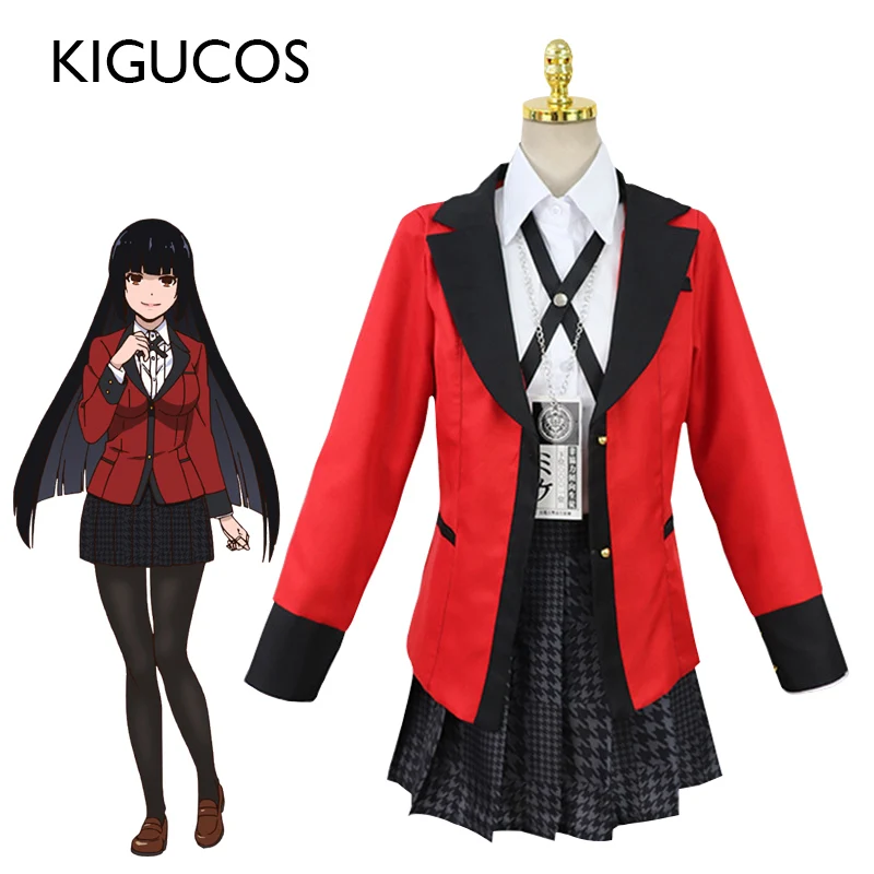 

KIGUCOS косплей костюмы для Kakegurui один комплект униформа джабами юмеко Косплей Толстовка Yomoduki Runa костюмы