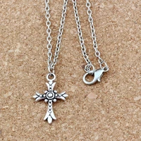 3pcs lot alloy crucifix cross charms pendant necklaces 18 inches chains jewelry diy a 269d