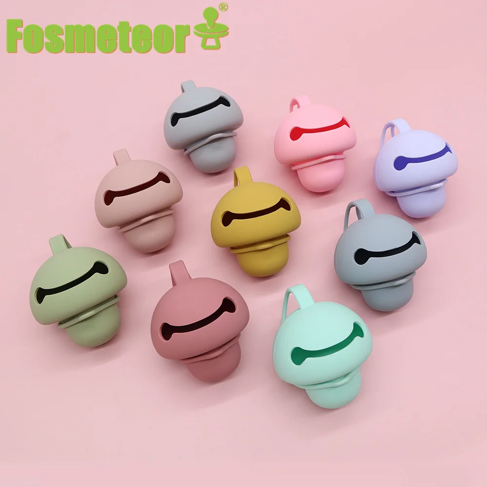 

Fosmeteor 1pc Baby Pacifier Case Mushroom Shape Silicone BPA Free Infant Portable Soother Container Box Nipple Storage Box Toy