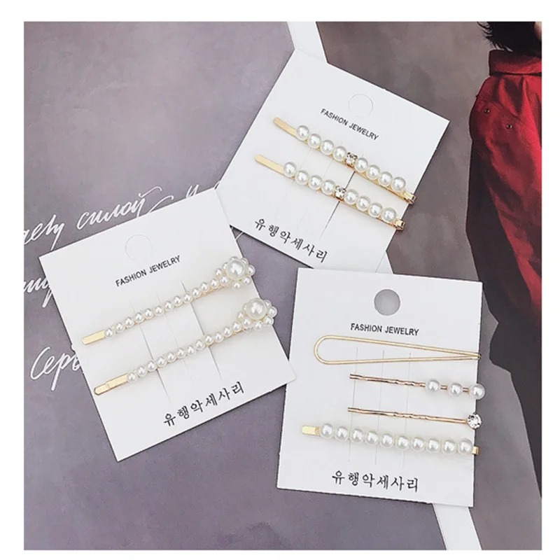 Заколка для волос с жемчугом ракушками и цветами золотистые черные сердца