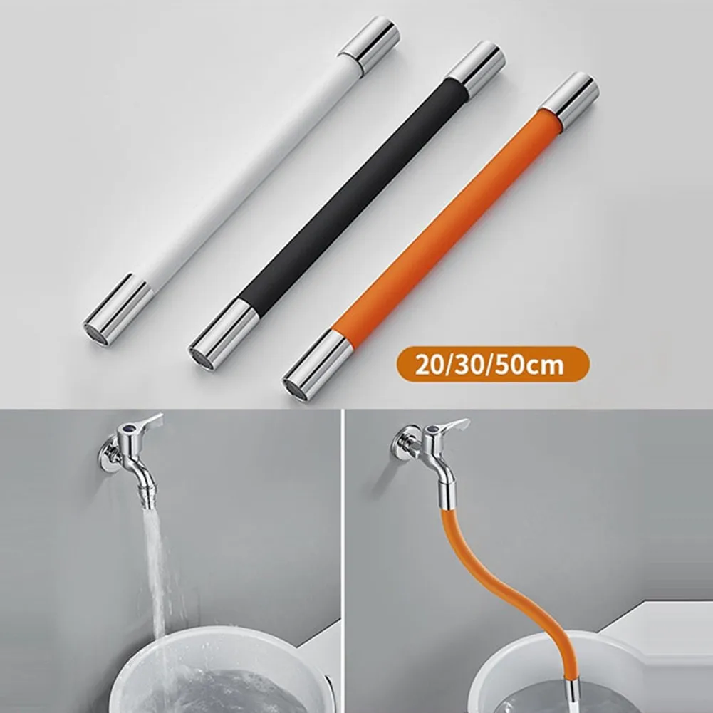 

360Degree Adjustable Stainless Steel Stereotyped Universal Faucet Extension Pipe Tube With Leak-proof Gasket Splash-proof Head