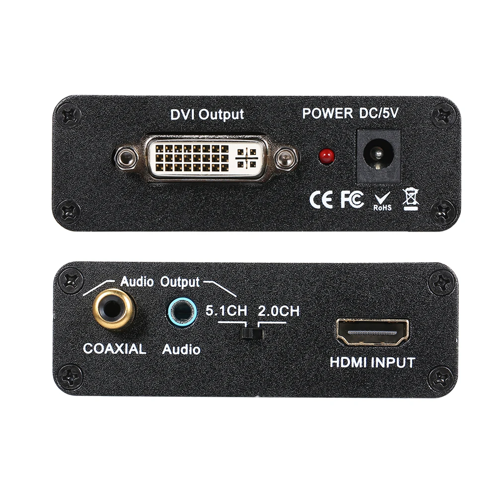 Преобразователь HD DVI коаксиальный 3 5 аудио аналоговый и цифровой сигнальный