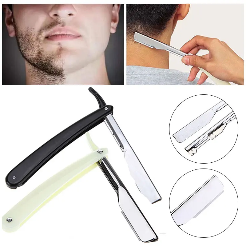 

2 Colors Professional Manual Shaver Razor Holder Manual Shaver Straight Edge Beard Cutter No Blade Plastic Handle Salon